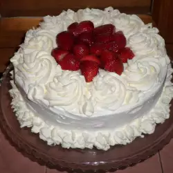 Бадемова торта с ягоди и бял шоколад
