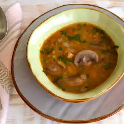 Супа от леща с печурки
