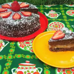 Какаова торта с круши и ягоди