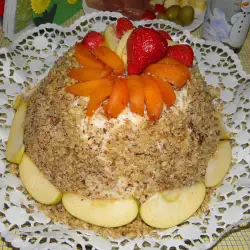 Желирана торта с плодове и орехи