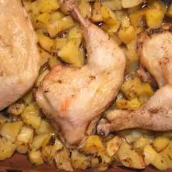Пресни картофи по гръцки с пилешко месо