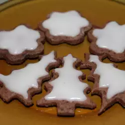 Коледни шоколадови бисквитки с глазура