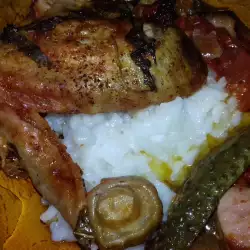 Пилешки къри крилца с ориз на пара