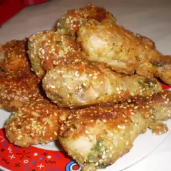 Панирани пилешки бутчета със сусам