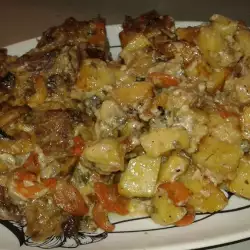 Пържоли с картофи и гъбен сос