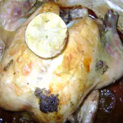 Печено пиле с лимети, чесън и билки