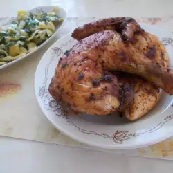 Печено половин пиле с лятна салата