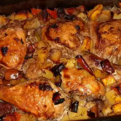 Пилешки бутчета със зеленчуци и кестени