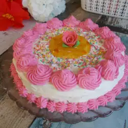 Розова торта с мътеница