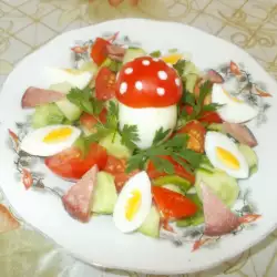 Салата с яйца и зеленчуци