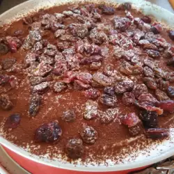 Шоколадова торта с червени боровинки