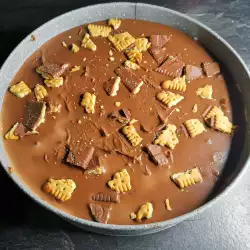 Шоколадов десерт с извара и вишни