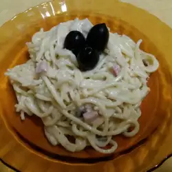 Спагети Карбонара с маслини