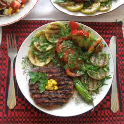 Сръбски геврек с мариновани зеленчуци на скара