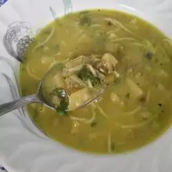 Супа с кайма, зеленчуци и свежи подправки