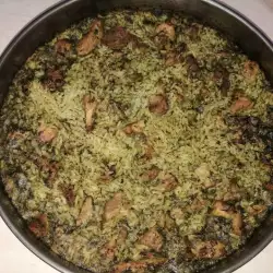 Свински хапки със спанак и ориз във фурна