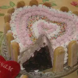 Торта с двоен крем и целувки