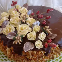 Орехова торта с дулсе де лече и шоколадова глазура