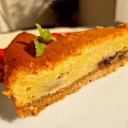 Чийзкейк торта с боровинки и бадемов блат
