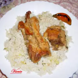 Заешко с ориз и царевица