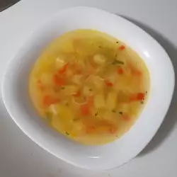 Зеленчукова супа със сирене и масло