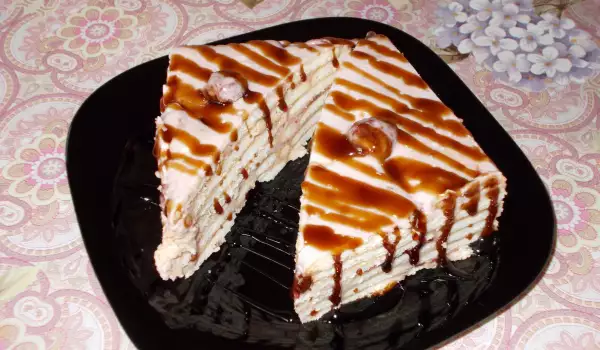 Бисквитена торта с карамел
