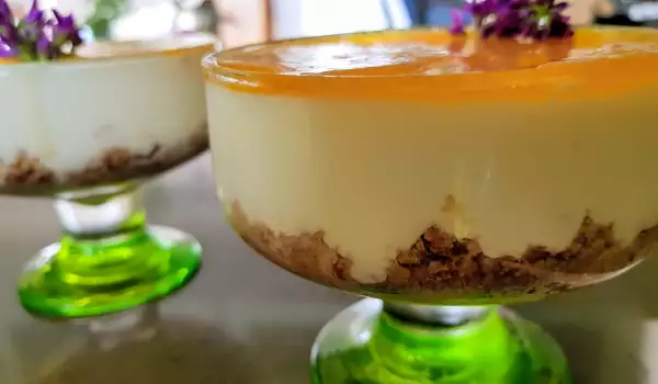 Прасковен чийзкейк с манго в чашки