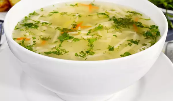 Френска пилешка супа с грах