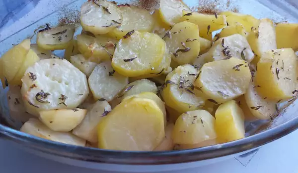 Печени картофи с праз