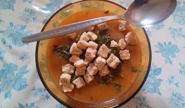 Крем супа с чушки, праз и целина