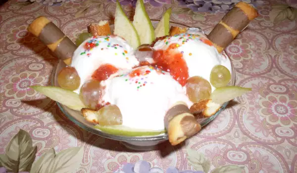 Бърз десерт - мелба с плодове