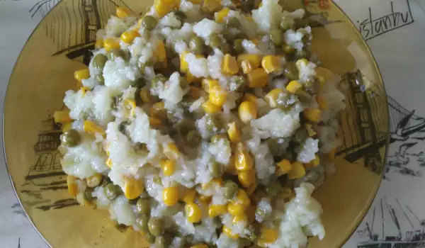 Ориз, царевица и грах на фурна