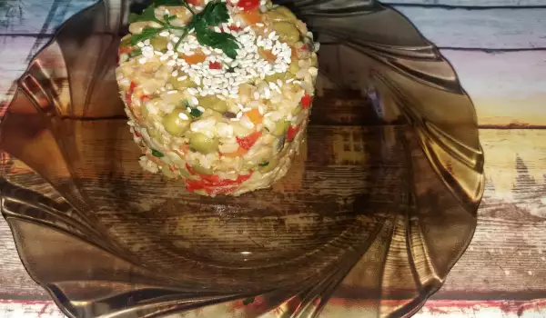 Пълнозърнест ориз със задушени зеленчуци