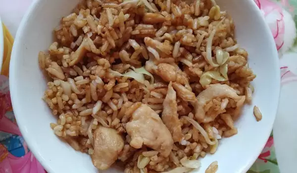 Ориз с пиле и соеви кълнове