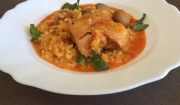 Ориз със заешко и гъби по испански