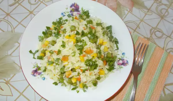 Бланширан ориз с микс от зеленчуци