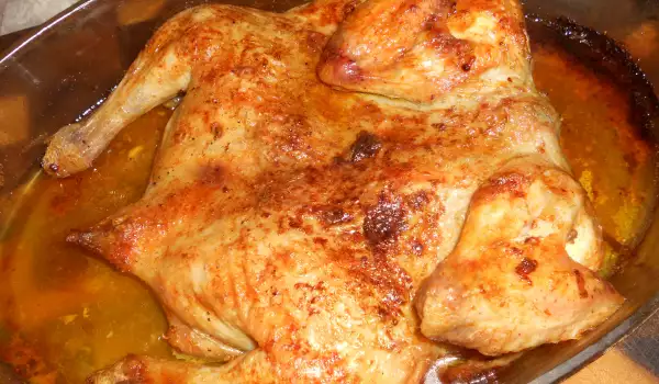 Уникално печено пиле с масло