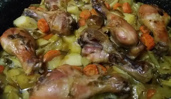 Пилешко със зеленчуци