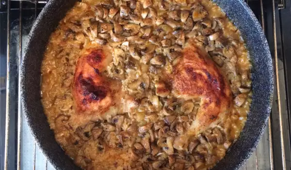 Пиле с ориз и гъби