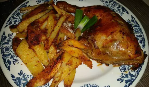 Паприковано пиле с пикантни картофки