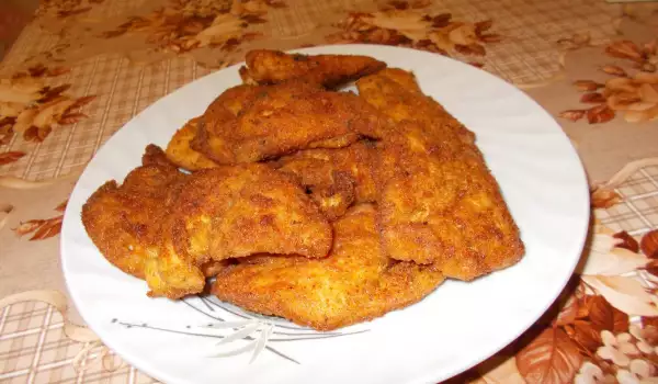 Панирано пилешко филе с къри