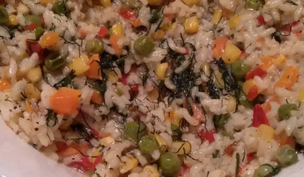 Пролетен ориз със зеленчуци по селски