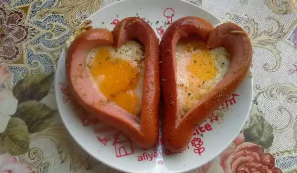 Сърца от кренвирши с яйца