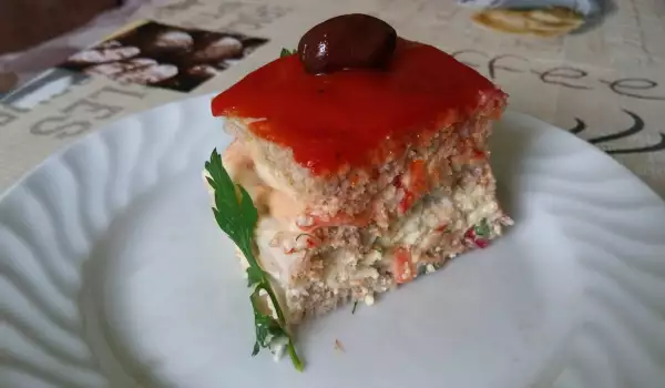 Солена торта с две плънки
