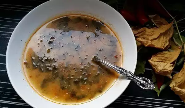 Супа от спанак, ориз и домати