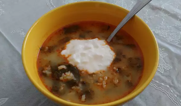 Супа от листа на цвекло, спанак и ориз