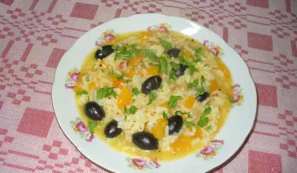 Тиква с ориз и маслини