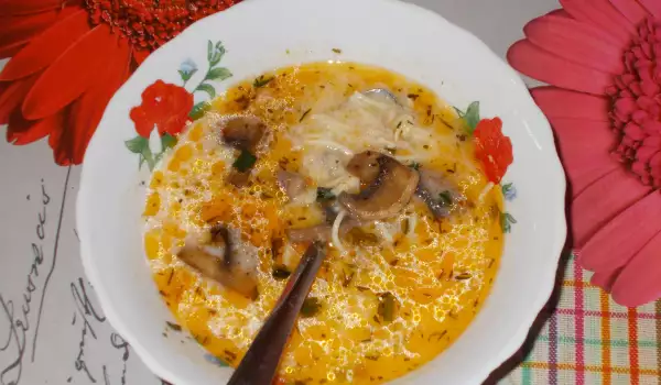 Заешка Супа с лук и гъби