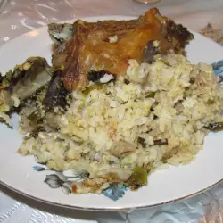 Овнешко с праз и ориз на фурна