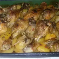 Пиле с картофи и мащерка